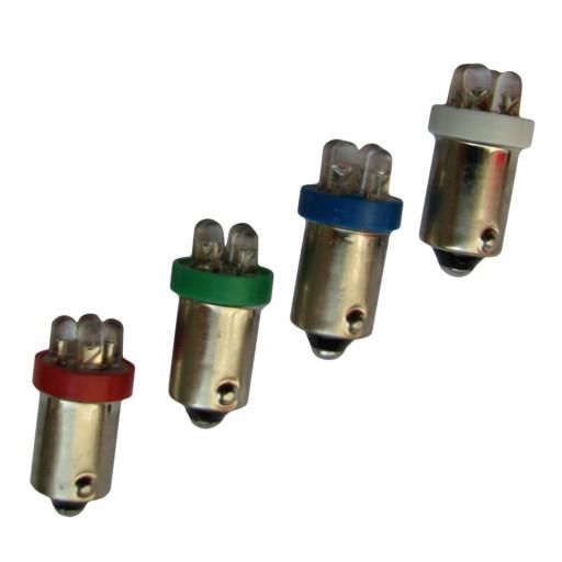 Автолампа BA9S (T4W) - 12V 4 led зеленая