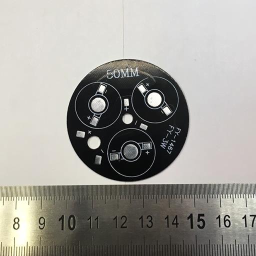 Алюминиевая плата PCB круглая на 3 светодиода (3x1W)