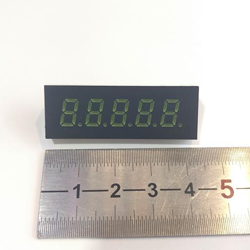 Индикатор 5-разрядный 7-сегментный  GL-3N507M Зеленый (Общий катод)