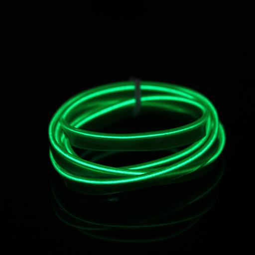 Холодный неон гибкий EL WIRE 2.3 мм зеленый (Green) с юбкой