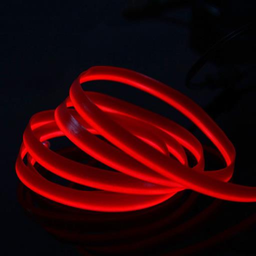 Холодный неон гибкий EL WIRE 2.3 мм красный (Red,Kapulin) с юбкой