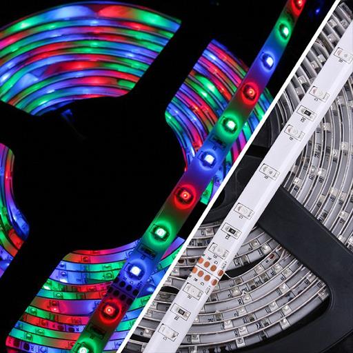 Светодиодная лента 12V 3528 RGB 54 светод./м  4W  IP-65  (R+G+B последовательно)