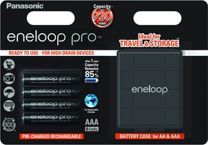 PANASONIC eneloop pro AAA 930mAh/BK-4HCDEC4BE+кейс